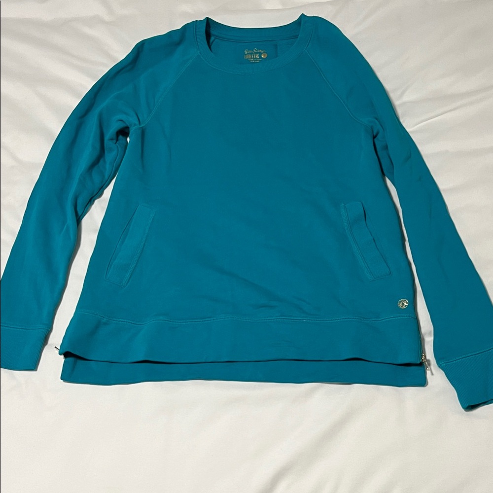 Lilly Pulitzer Luxletic Teal Crewneck
